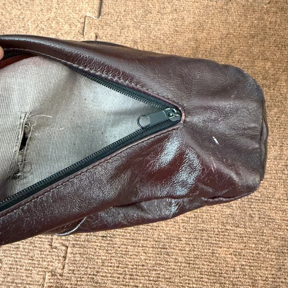 Unbranded Genuine Leather Sling Backpack Brown Convertible Crossbody Bag Mexico